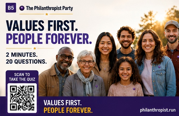 The Philanthropist Party volunteers